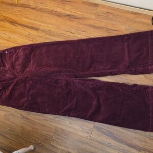 Lands End Wide Leg Burgandy Corduroy Pants Size 6